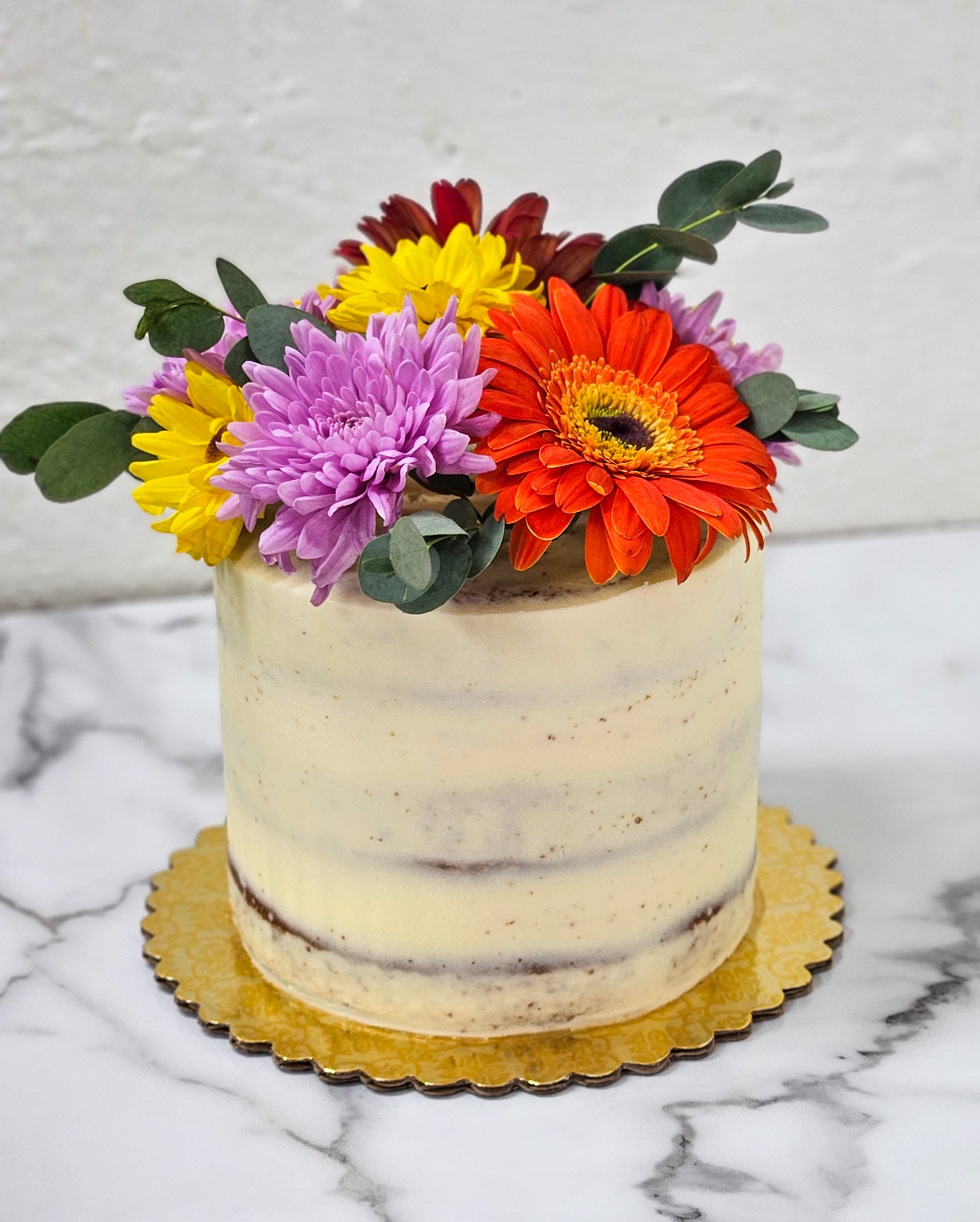 Seminaked Floral Cake